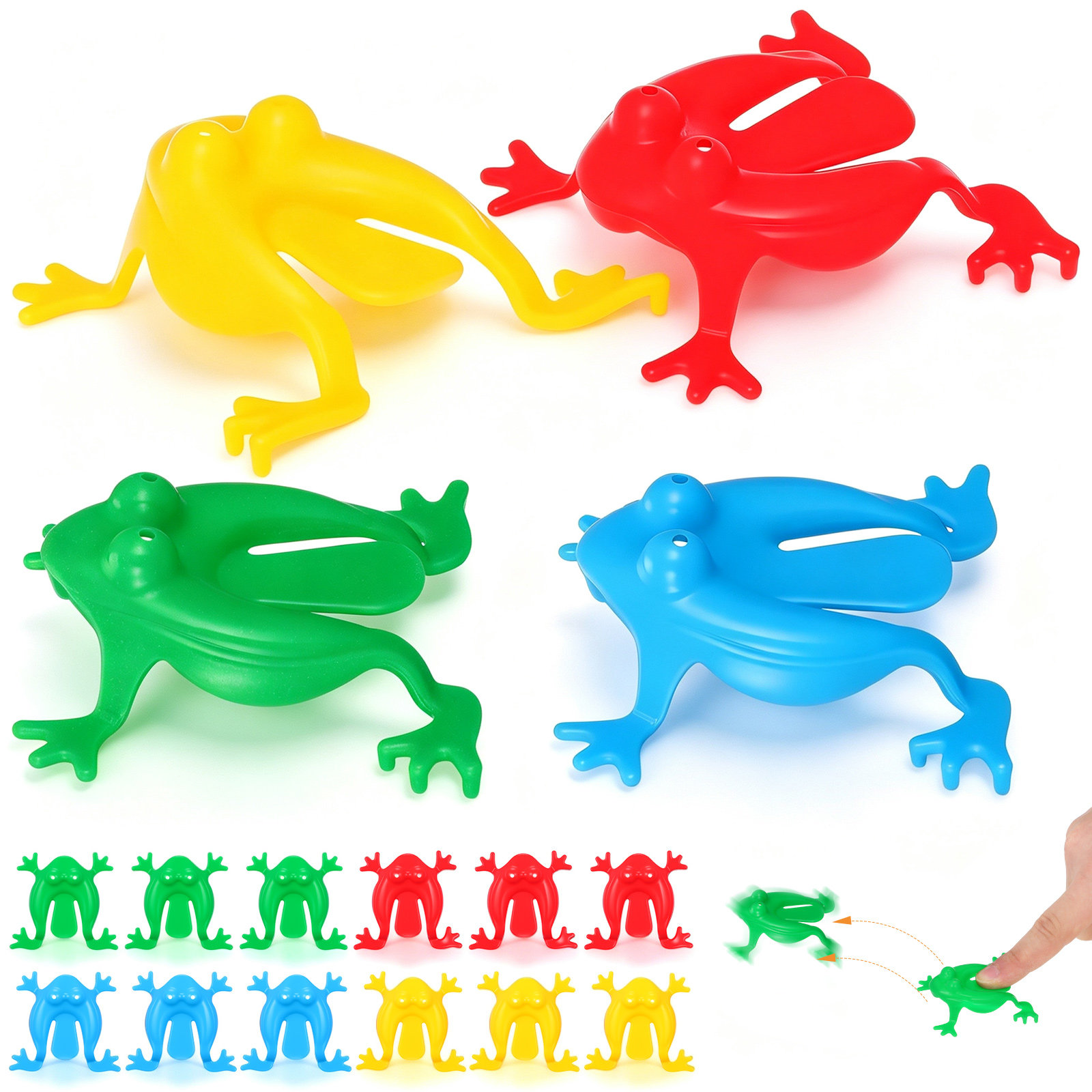 Kids Outdoor Jumping Toys - 16 Parça Zıplayan Kurbağa Çeşitli Renklerde