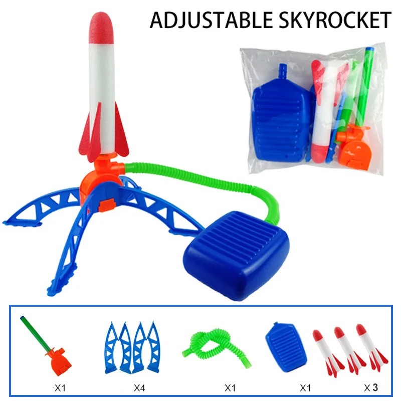 Kids Outdoor Jumping Toys - Hava Roketi Ayak Pompası Fırlatıcı Açık