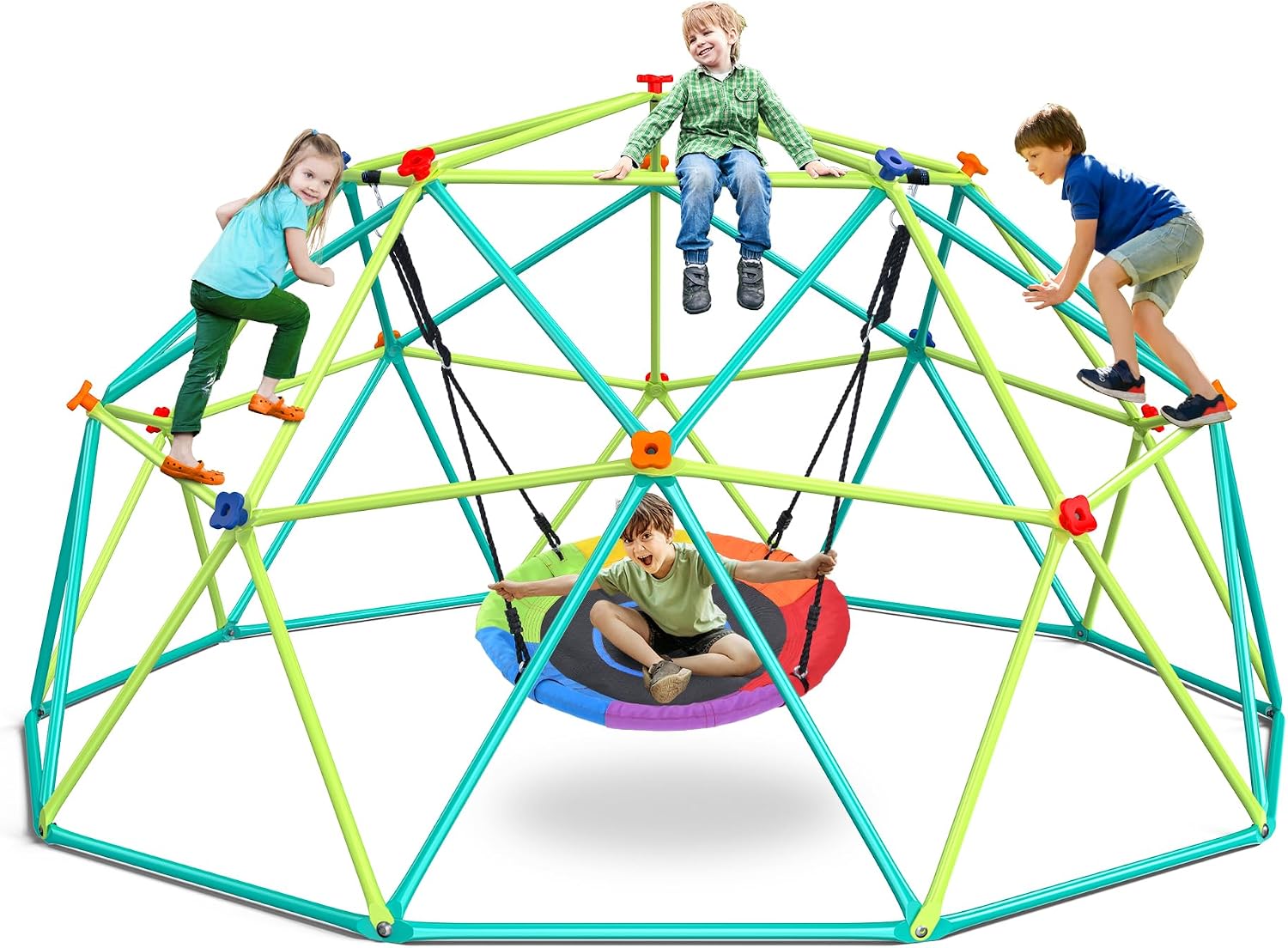 Kids Outdoor Swing Set - 10 ft Tırmanma Kupası Salıncak Seti,