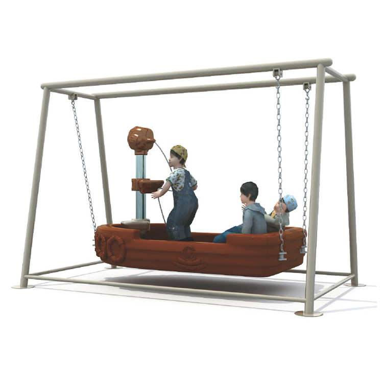 Kids Outdoor Swing Set - Korsan Gemisi Şeklinde Salıncak Sandalye Açık